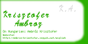 krisztofer ambroz business card